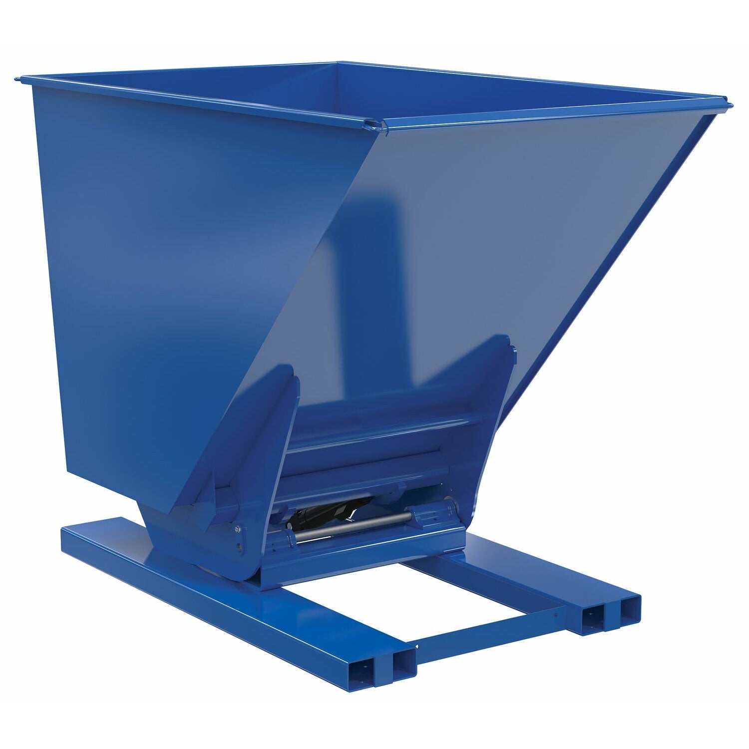 Vestil Steel Heavy Duty Hydraulic Dumping Hopper 1-1/2 Cubic Yard 6,000 Lb. Capacity Blue- D-150-HD-HYD