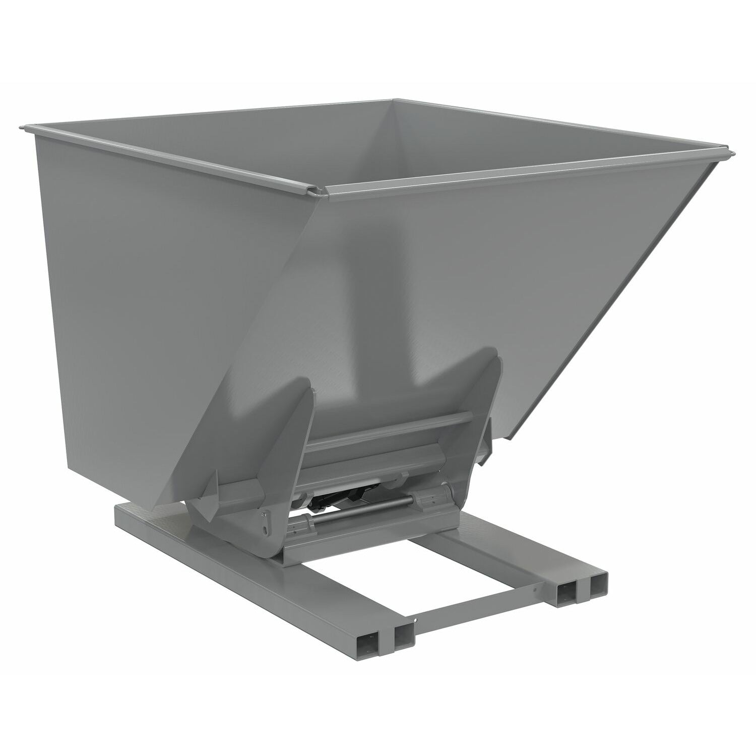 Vestil Steel Heavy Duty Hydraulic Dumping Hopper 2 Cubic Yard 6,000 Lb. Capacity Gray Semi Gloss- D-200-HD-HYD-GYSG