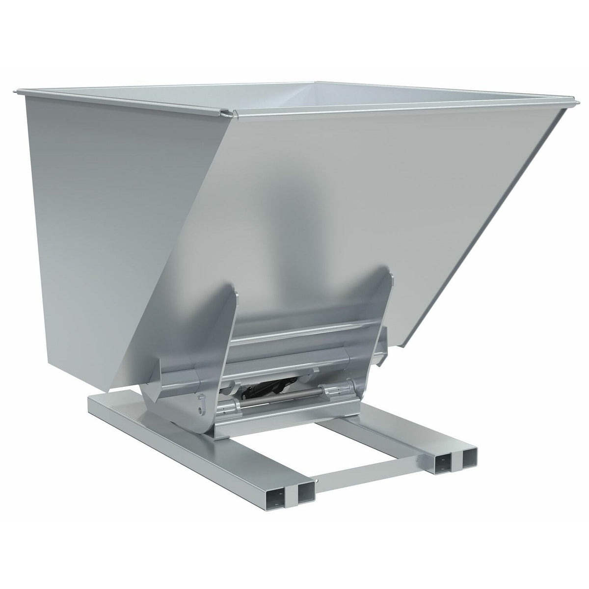Vestil Steel Heavy Duty Hydraulic Dumping Hopper 2 Cubic Yard 6,000 Lb. Capacity Silver - D-200-HD-HYD-SL
