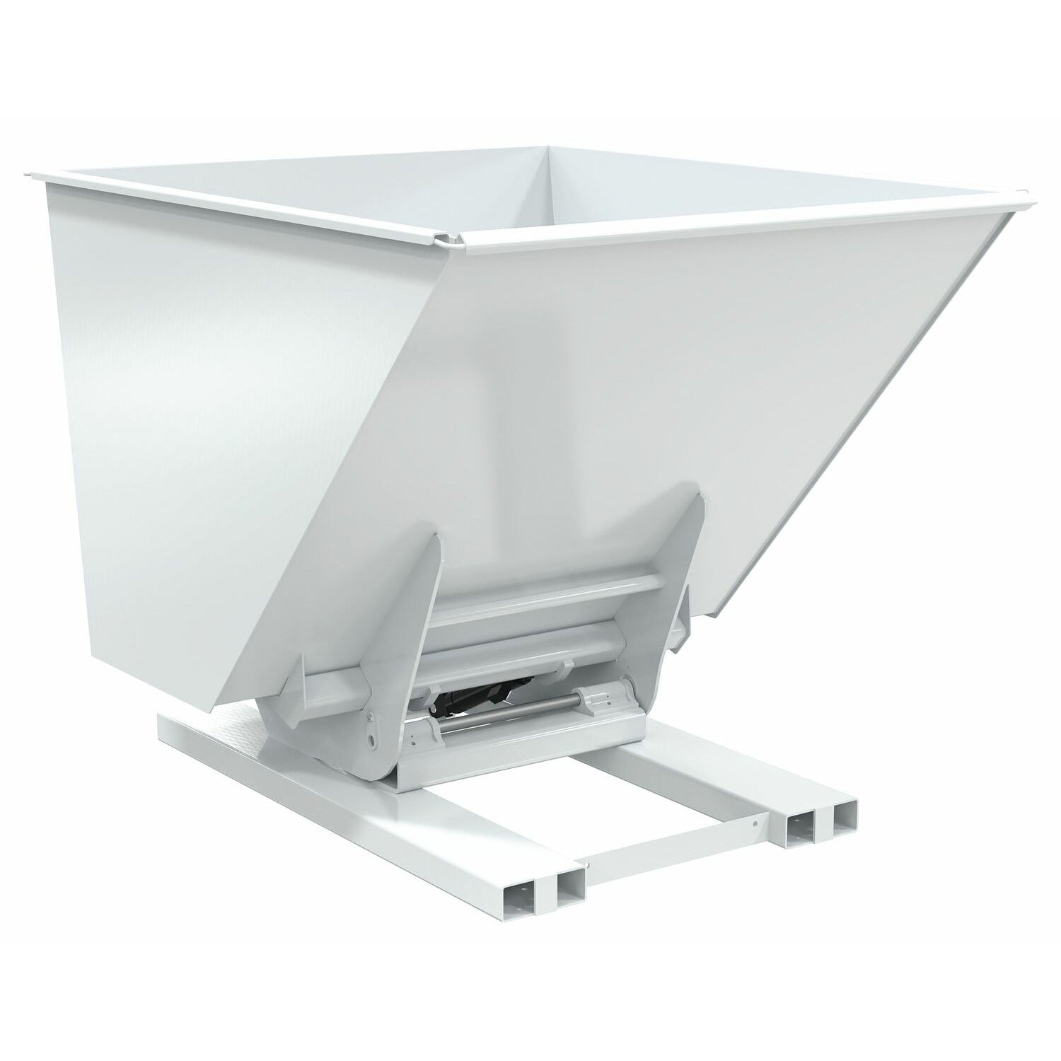 Vestil Steel Heavy Duty Hydraulic Dumping Hopper 2 Cubic Yard 6,000 Lb. Capacity White - D-200-HD-HYD-WT