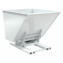 Vestil Steel Heavy Duty Hydraulic Dumping Hopper 2 Cubic Yard 6,000 Lb. Capacity White - D-200-HD-HYD-WT
