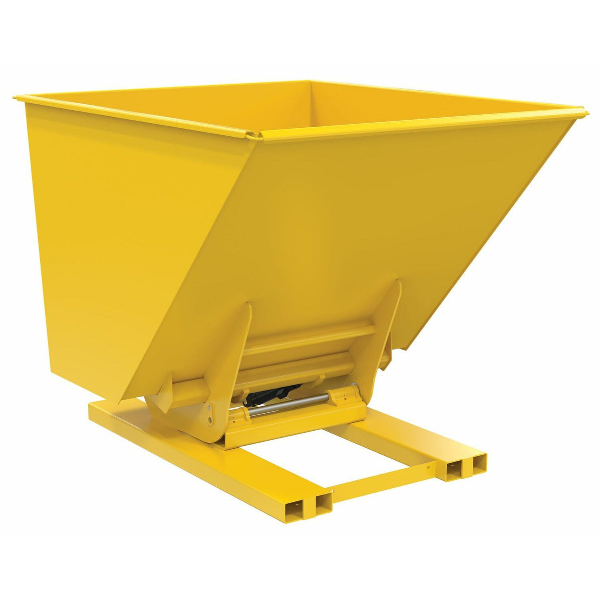 Vestil Steel Heavy Duty Hydraulic Dumping Hopper 2 Cubic Yard 6,000 Lb. Capacity Yellow- D-200-HD-HYD-YL