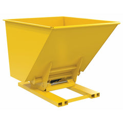 Vestil Steel Heavy Duty Hydraulic Dumping Hopper 2 Cubic Yard 6,000 Lb. Capacity Yellow- D-200-HD-HYD-YL
