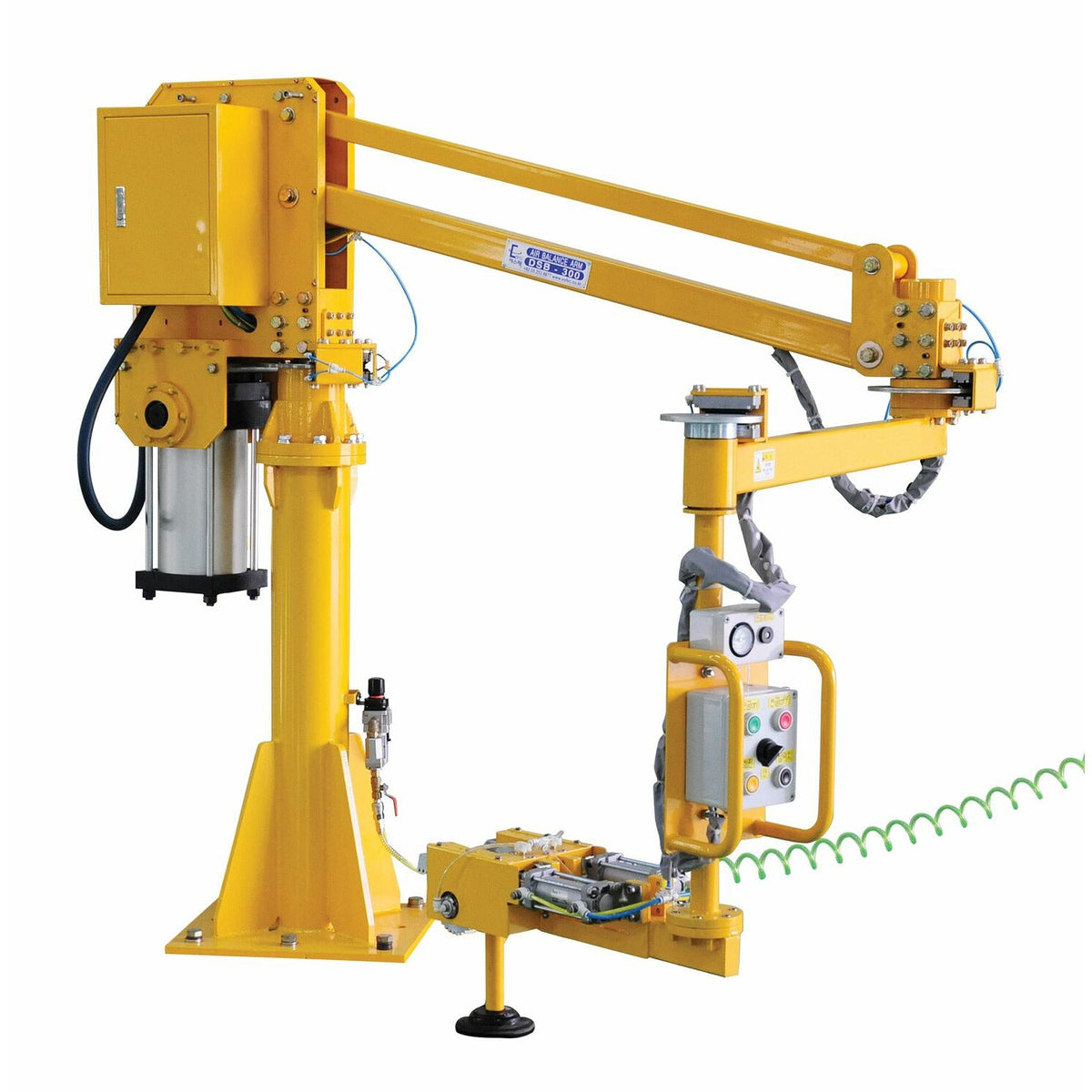 Vestil Steel Air Balance Jib Lifter Floor Mounted Maximum Arm Length 78-1/4 In. 250 Lb. Capacity Yellow -DSL-300