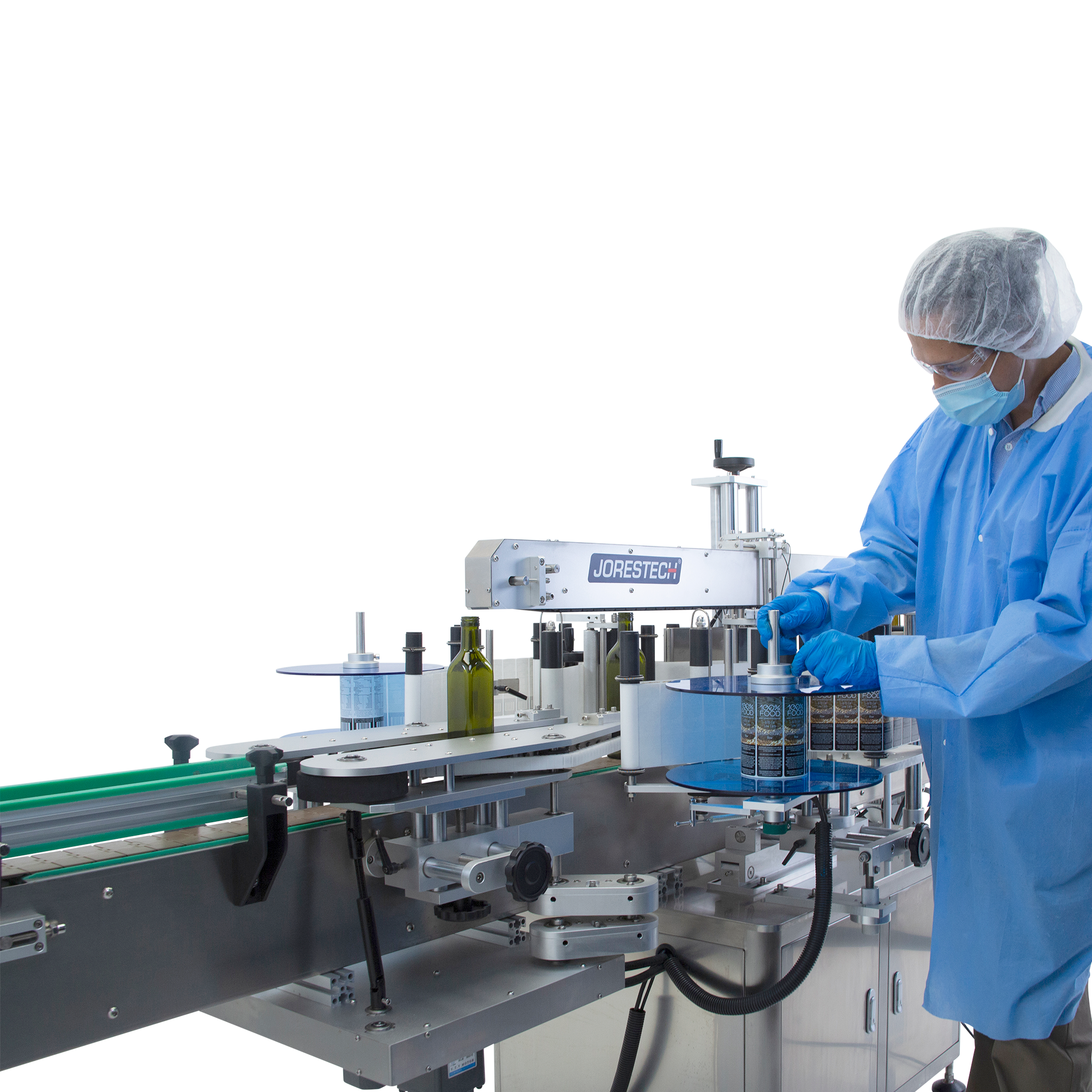 Jores Technologies Dual Automatic Label Applicator for Round and Flat Containers