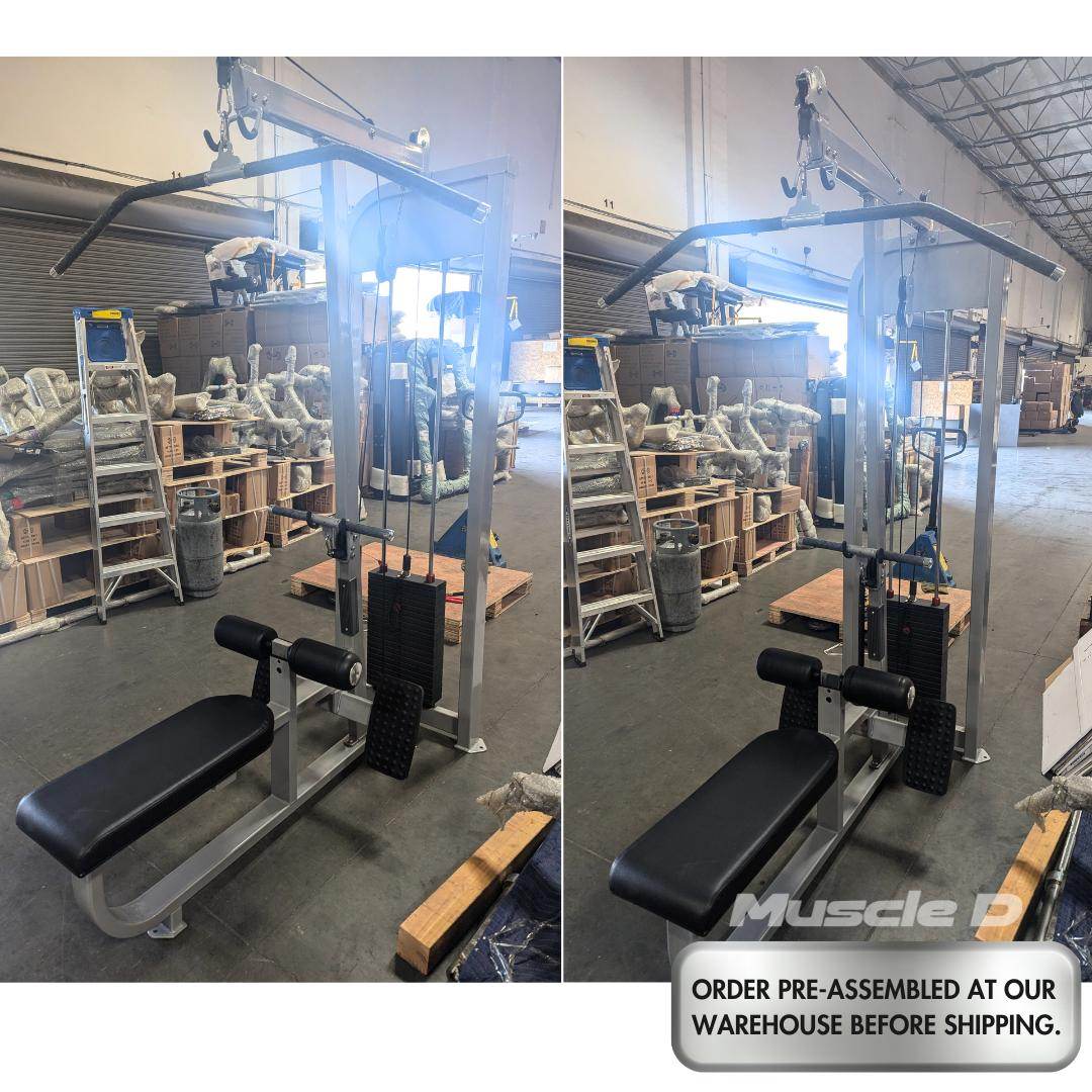 Dual Function Lat-Low Row Combo - Muscle D Fitness - Seated - Pin Selectorized - Commercial Grade - Machine Horizon