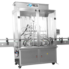 Jores Technologies AUTOMATIC LINEAR 6 NOZZLE GRAVITY LIQUID FILLER 1,000 ML - ODYSSEY-FG-1000-6L