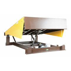 Vestil Steel Electric Hydraulic Dock Leveler 6 Ft. x 8 Ft. 20000 Lb. Capacity Brown/Yellow- EH-68-20