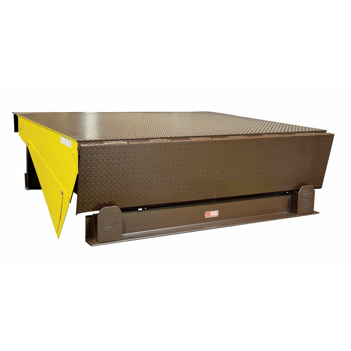 Vestil Steel Electric Hydraulic Dock Leveler 7 Ft. x 10 Ft. 40000 Lb. Capacity Brown/Yellow - EH-710-40