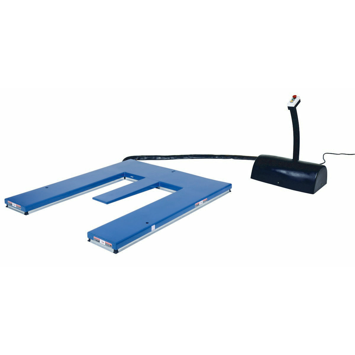Vestil Steel Low Profile Electric Lift Table E Type 63 In. x 53-1/2 In. x 4-1/4 In. 3000 Lb. Capacity Blue -EHE-3