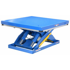 Vestil steel Electric Hydraulic Lift Table 48 In. x 72 In. 4000 Lb. Capacity Blue-EHLT-4872-4-43