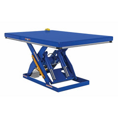 Vestil Steel Quick Ship Electric Hydraulic Lift Table 48 In. x 72 In. 4000 Lb. Capacity Blue-EHLT-4872-4-43-QS