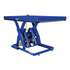 Vestil Steel Electric Hydraulic Lift Table 48 In. x 72 In. 6000 Lb. Capacity Blue-EHLT-4872-6-44