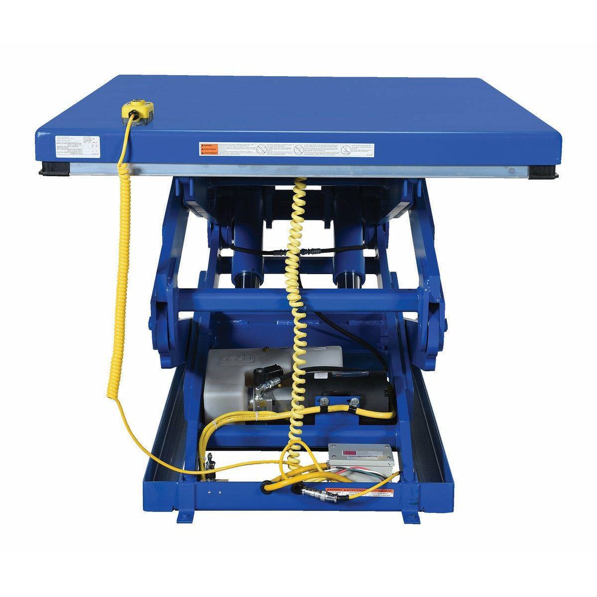 Vestil Steel Double Leg Scissor Lift Table 48 In. x 48 In. 2000 Lb. Capacity Blue -EHLTD-4848-2-70