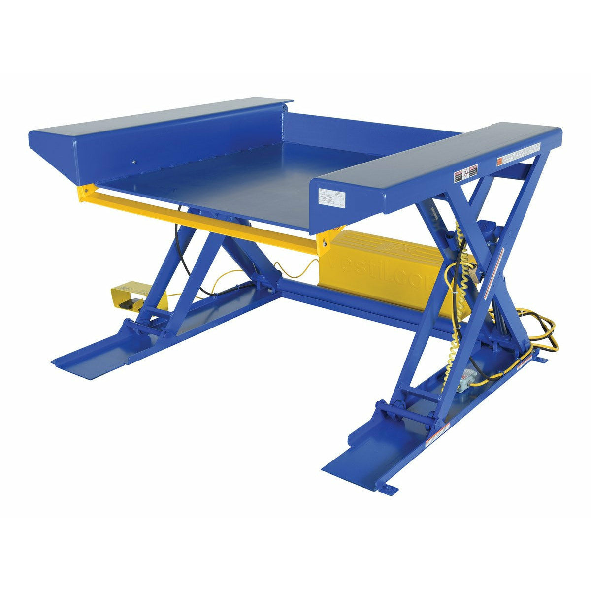 Vestil Steel Ground Lift Scissor Table 38 In. x 50 In. 2000 Lb. Capacity Blue- EHLTG-3850-2-36