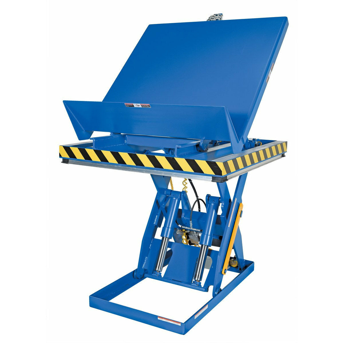 Vestil Steel Lift and End Tilt Scissor Table 48 In. x 48 In. 3000 Lb. Capacity Blue- EHLTT-EHLTT-4848-3-47