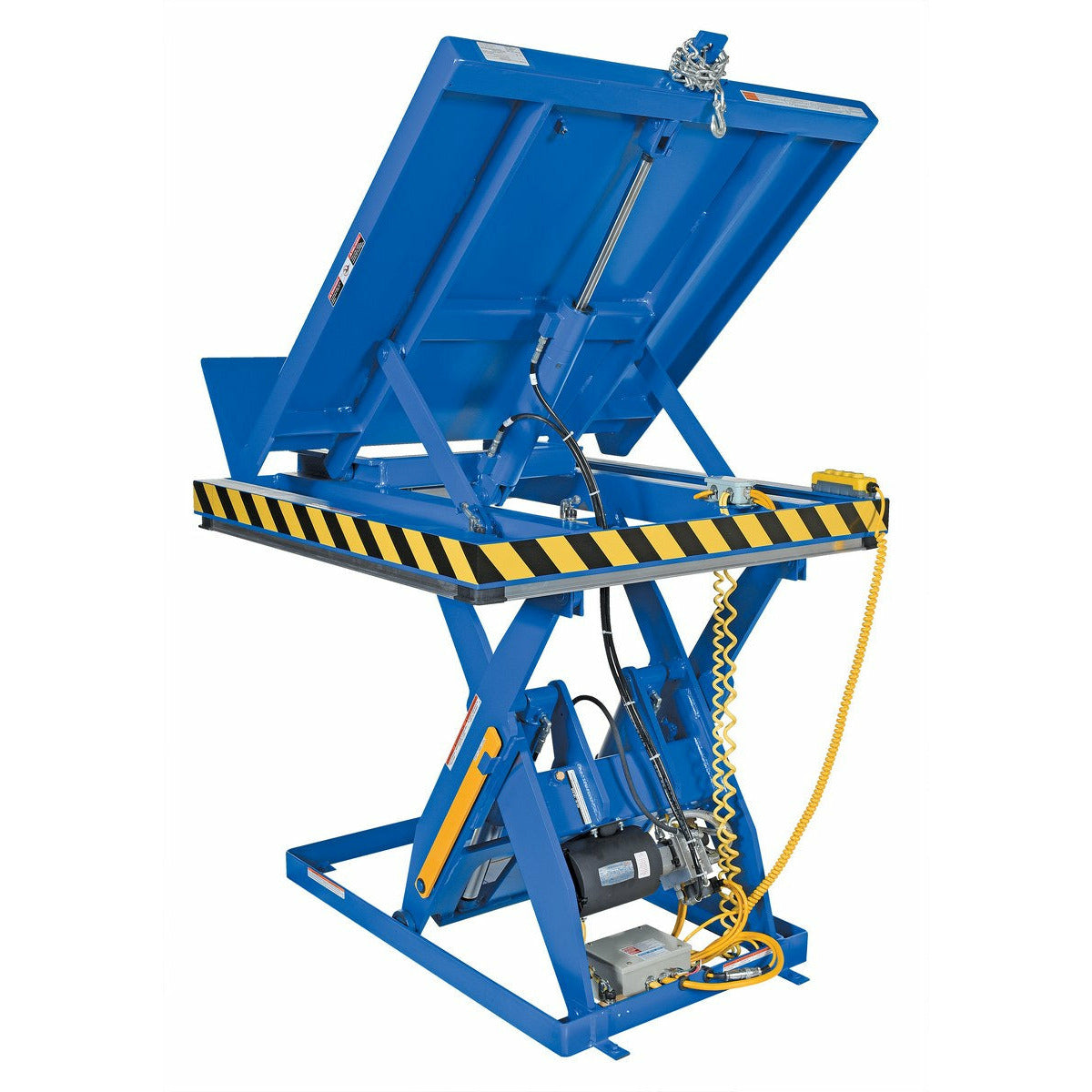 Vestil Steel Lift and End Tilt Scissor Table 36 In. x 48 In. 1000 Lb. Capacity Blue- EHLTT-3648-1-47