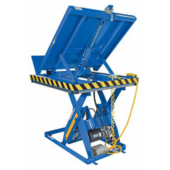 Vestil Steel Lift and End Tilt Scissor Table 36 In. x 48 In. 1000 Lb. Capacity Blue- EHLTT-3648-1-47
