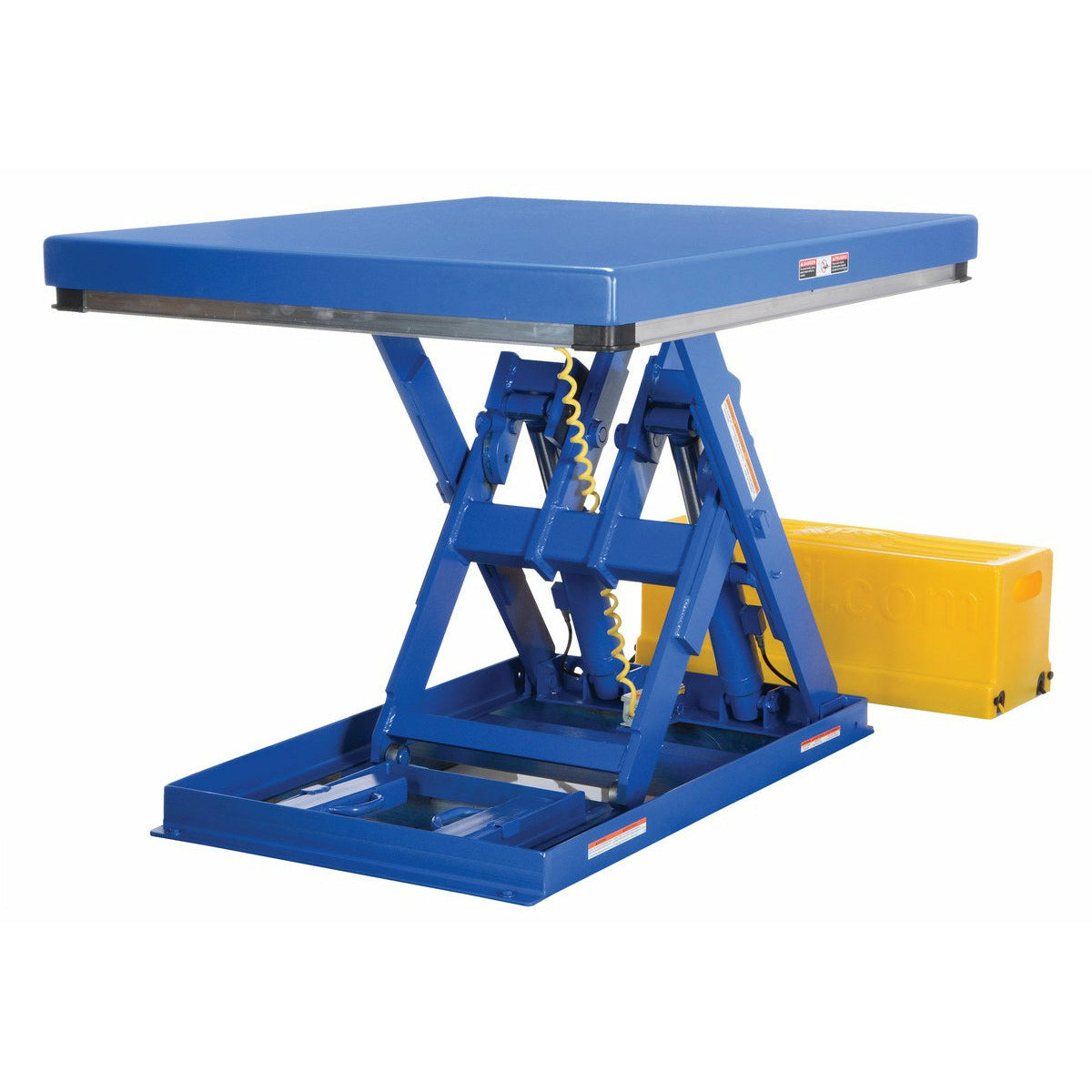 Vestil Steel Low Profile Electric Hydraulic Scissor Lift Tables 48 In. x 53 In. 2000 Lb. Capacity Blue - EHLTX-4853-2-39