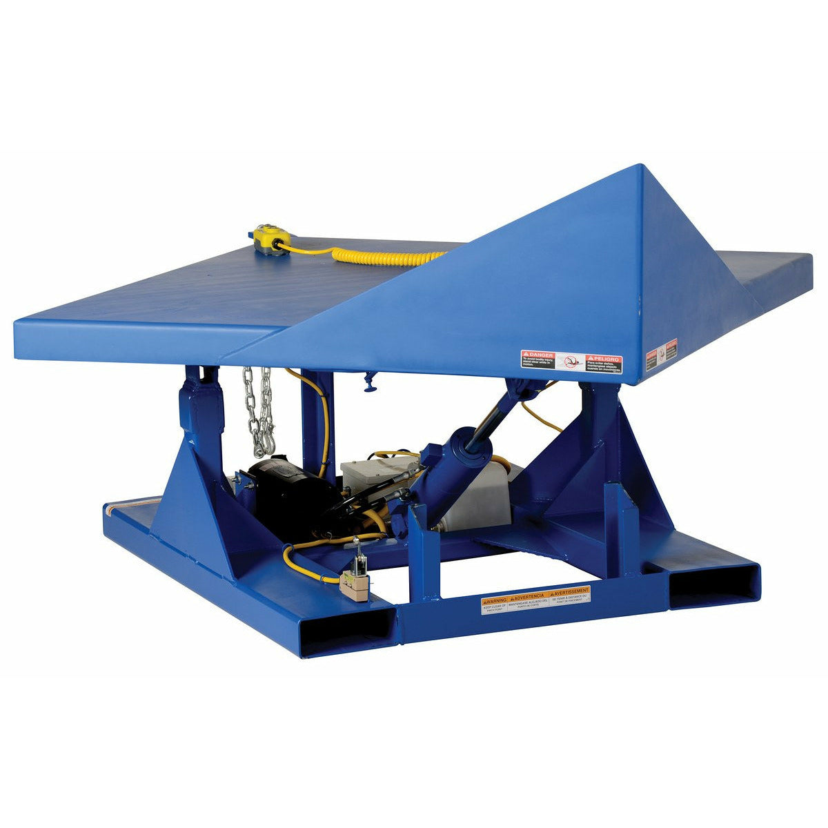 Vestil Steel Electric Hydraulic Corner Tilters 48 In. x 48 In. 4000 Lb. Capacity Blue -EMC-4848-4