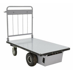 Vestil Steel Electric Material Handling Cart No Sides 28 In. x 48 In. 1000 Lb. Capacity Gray-EMHC-2848-1