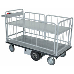 Vestil steel Electric Material Handling Cart with Sides 28 In. x 60 In. 1500 Lb. Capacity Gray-EMHC-2860-3