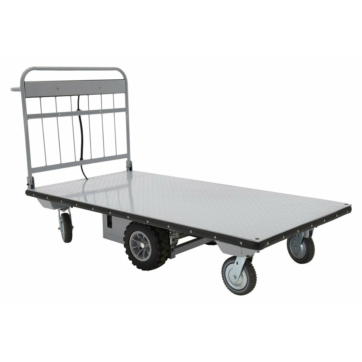 Vestil Steel Electric Material Handling Cart No Sides 36 In. x 72 In. 2000 Lb. Capacity Gray-EMHC-3672-1