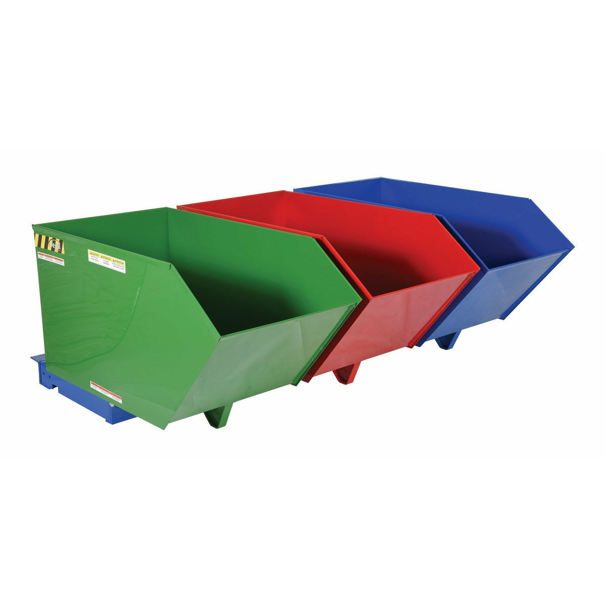 Vestil Steel Triple Bin Recycling Hopper 2000 Lb. Capacity-ENVIR-BIN