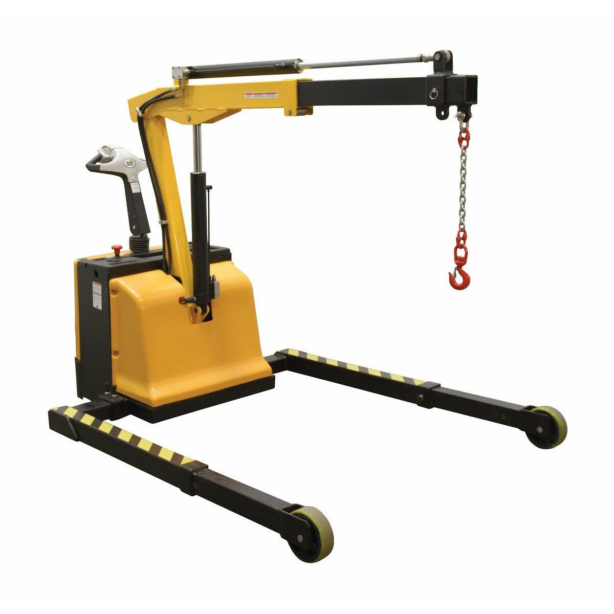 Vestil Steel Adjustable Electric Powered Floor Crane 2500 Lb. Retracted Capacity Yellow-EPFC-25-AA
