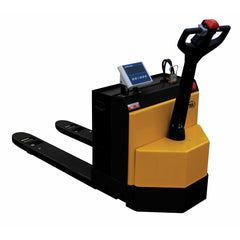 Vestil Steel Electric Pallet Truck with Scale 27 In. x 48 In. 4500 Lb. Capacity Black/Yellow-EPT-2748-45-SCL