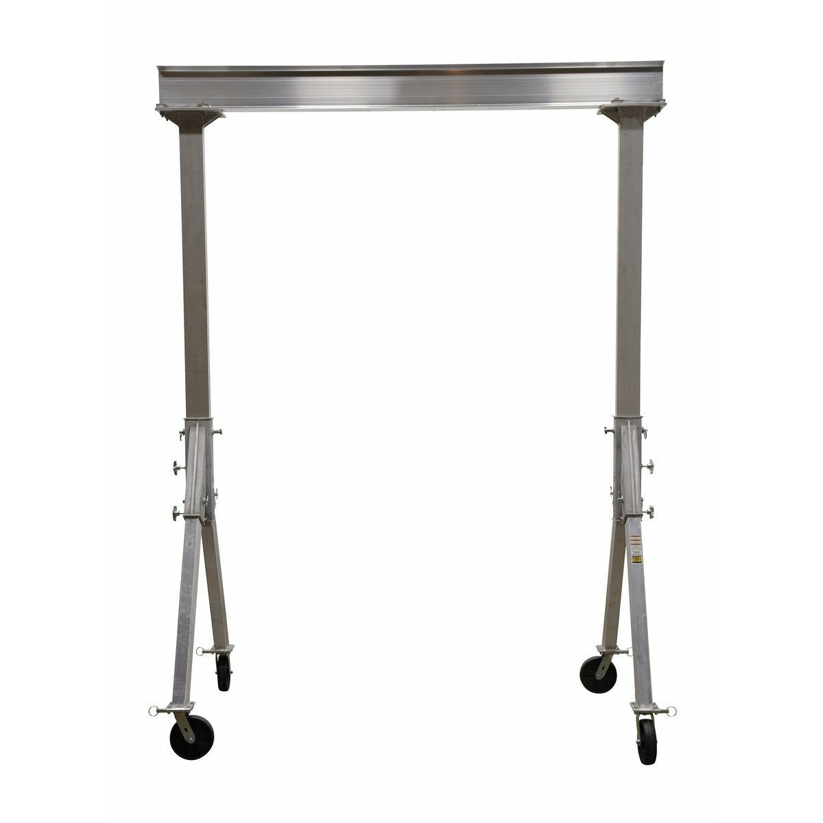 Vestil Aluminum Fixed Gantry Crane with Glass Filled Nylon Locking Casters 12 Ft. x 10 Ft. 2000 Lb. Capacity Silver- FHA-2-12-10