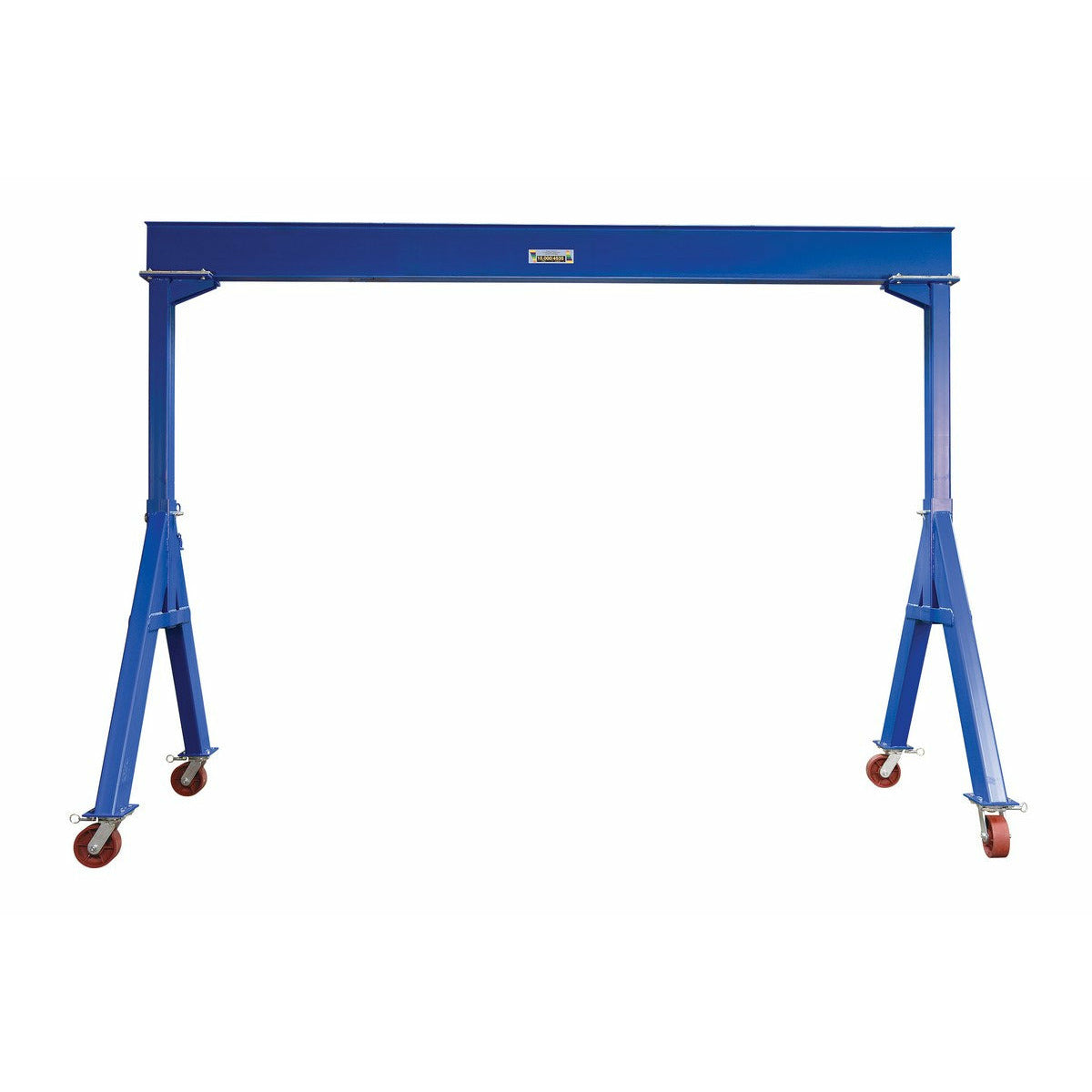 Vestil Steel Fixed Gantry Crane with Ductile Steel Locking Casters 10 Ft. 10,000 Lb. Capacity Blue- FHS-10-10