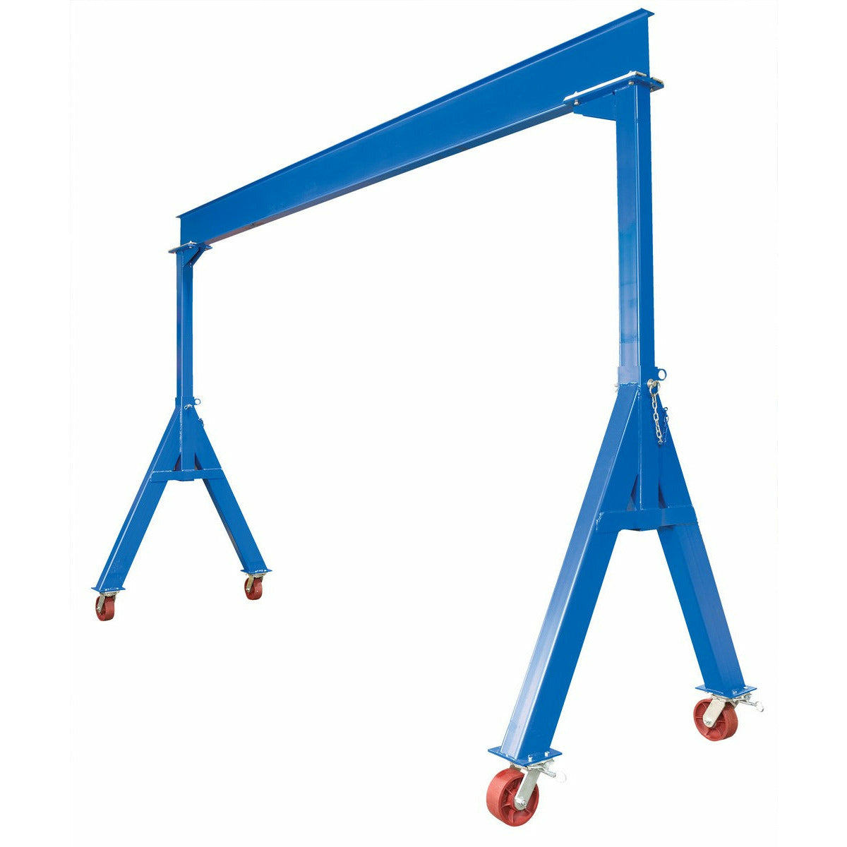 Vestil Steel Fixed Gantry Crane with Ductile Steel Locking Casters 15 Ft. 10,000 Lb. Capacity Blue- FHS-10-15