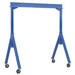 Vestil Steel Fixed Gantry Crane with V-Groove Cast Iron Casters 15 Ft. 2000 Lb. Capacity Blue- FHS-2-15-VG
