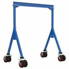 Vestil Steel Fixed Height Gantry Crane with Pneumatic Rubber Casters 10 Ft. 4000 Lb. Capacity Blue- FHS-4-10-PNU
