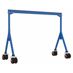 Vestil Steel Fixed Height Gantry Crane with Pneumatic Rubber Casters 20 Ft. 4000 Lb. Capacity Blue- FHS-4-20-PNU
