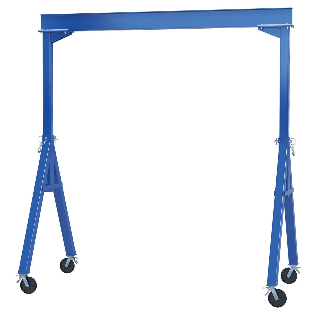 Vestil Steel Fixed Gantry Crane with Total Locking Glass Filled Nylon Casters 20 Ft. 4000 Lb. Capacity Blue- FHS-4-20-TLC