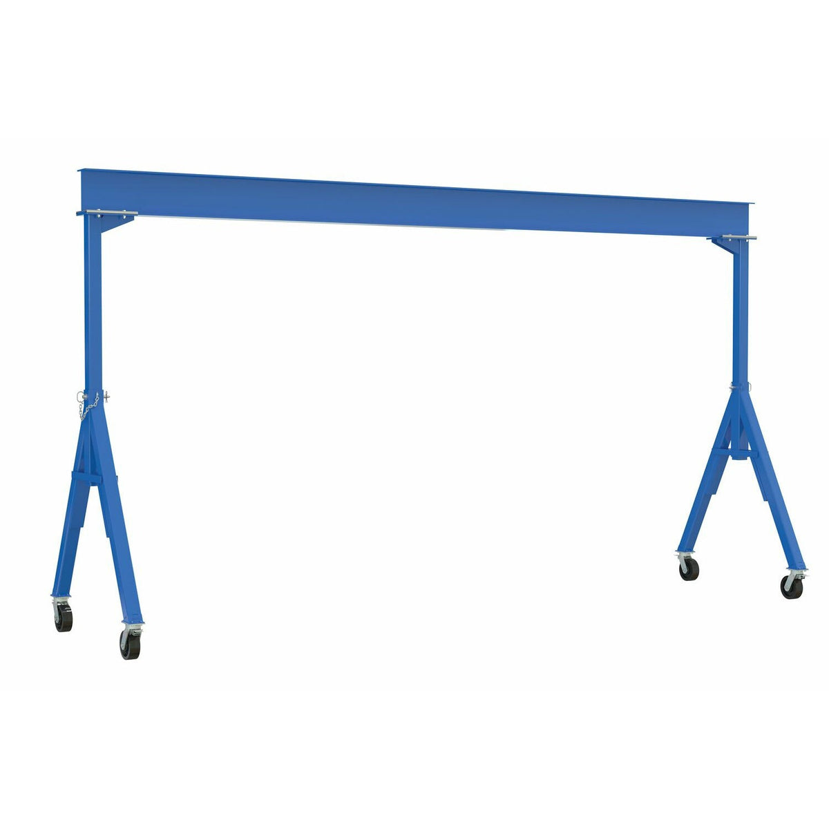 Vestil Steel Fixed Gantry Crane with Total Locking Phenolic Casters 10 Ft. 6000 Lb. Capacity Blue- FHS-6-10-TLC