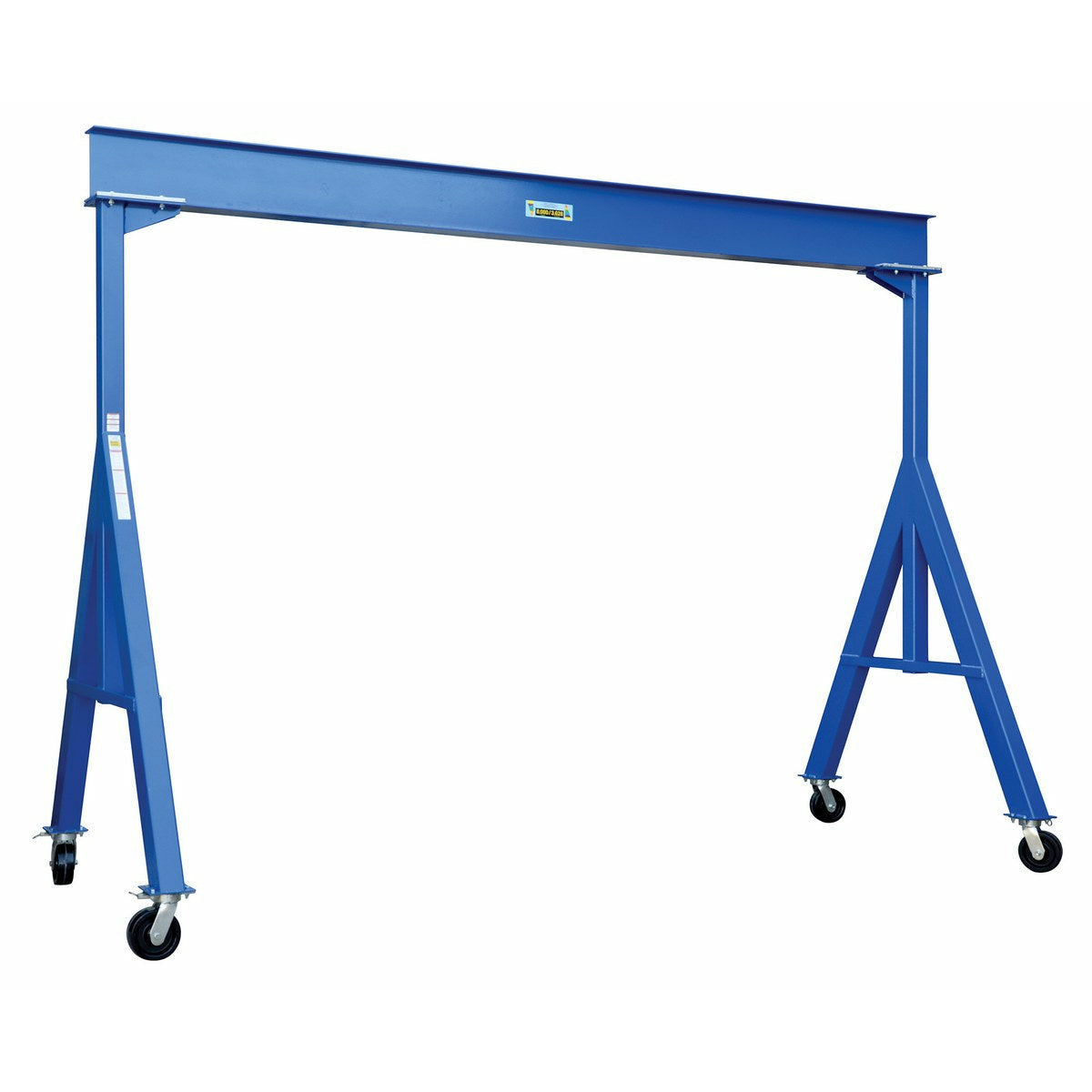Vestil Steel Fixed Gantry Crane with Phenolic Casters 15 Ft. 8000 Lb. Capacity Blue- FHS-8-15