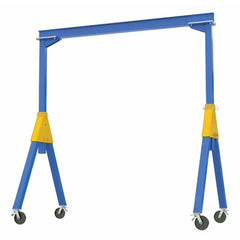 Vestil Steel Knockdown Fixed Gantry Crane with Total Locking Glass Filled Nylon Casters 10 Ft. 2000 Lb. Capacity Blue- FHSN-2-10-TLC