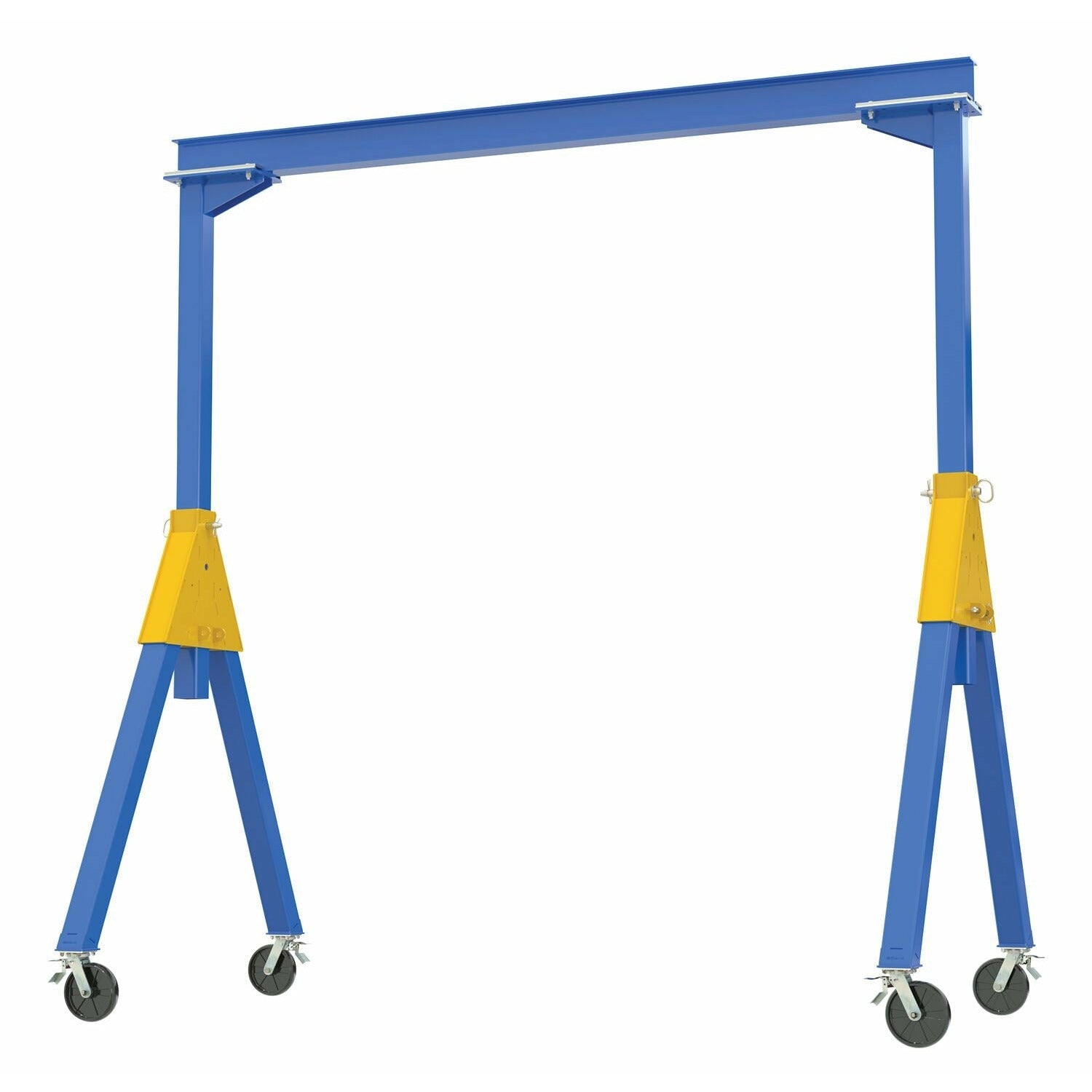 Vestil Steel Knockdown Fixed Gantry Crane with Total Locking Glass Filled Nylon Casters 20 Ft. 2000 Lb. Capacity Blue- FHSN-2-20-TLC