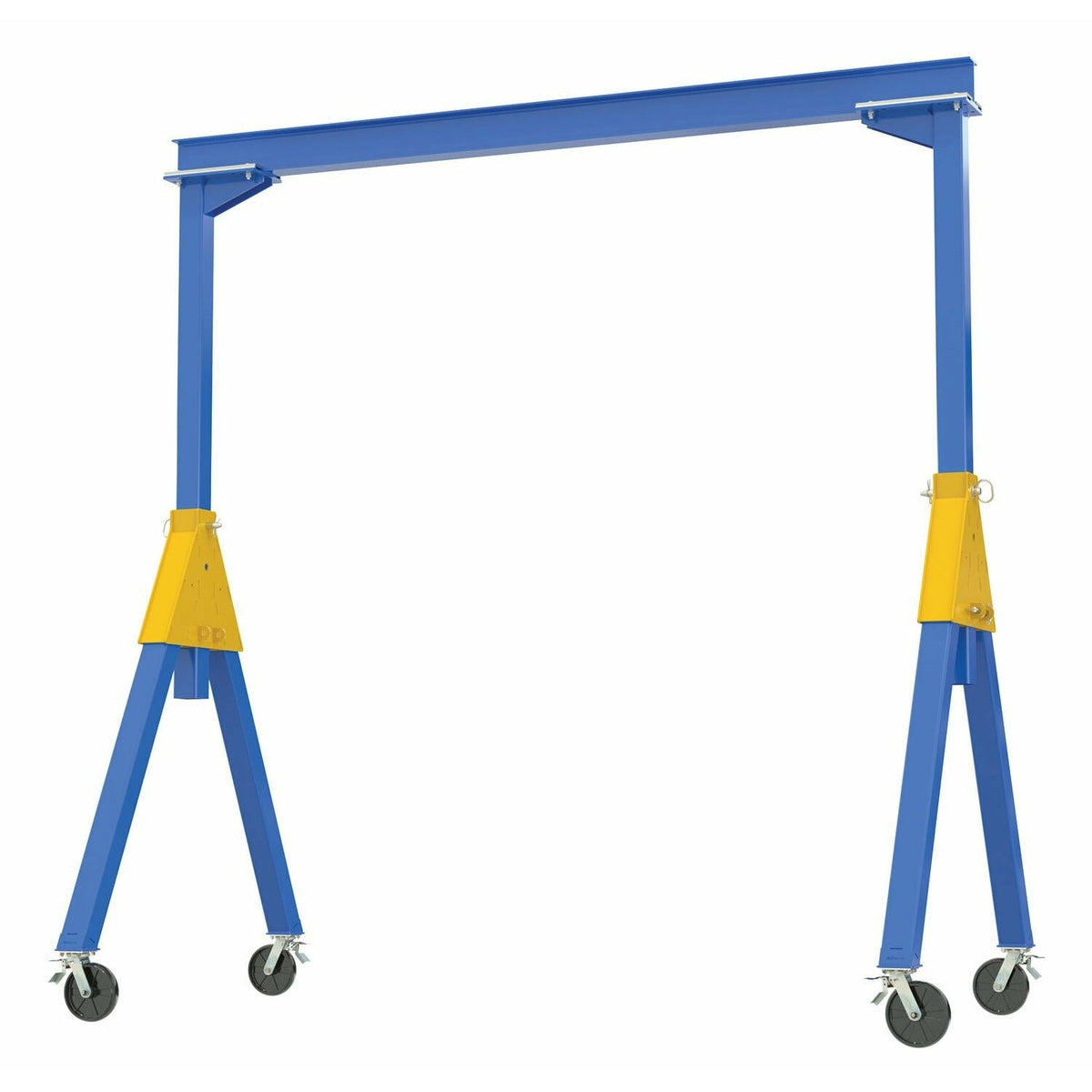 Vestil Steel Knockdown Fixed Gantry Crane with Total Locking Glass Filled Nylon Casters 10 Ft. 4000 Lb. Capacity Blue- FHSN-4-10-TLC