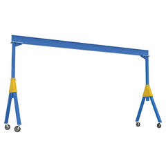 Vestil Steel Knockdown Fixed Gantry Crane with V-Groove Cast Iron Casters 10 Ft. 4000 Lb. Capacity Blue- FHSN-4-10-VG