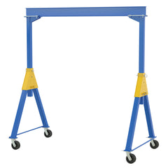 Vestil Steel Knockdown Fixed Gantry Crane with Phenolic Casters 10 Ft. 6000 Lb. Capacity Blue- FHSN-6-10