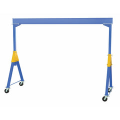 Vestil Steel Knockdown Fixed Gantry Crane with Total Locking Phenolic Casters 10 Ft. 8000 Lb. Capacity Blue- FHSN-8-10-TLC