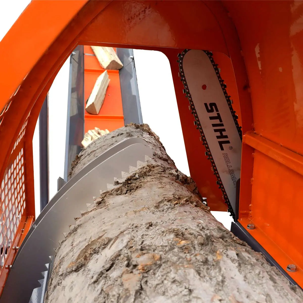 Firewood Log Splitter Processor Conveyor, 15" x 23" Log Capacity, 14 HP Kohler Engine, 18" STIHL Chainsaw, TMG-GLS20