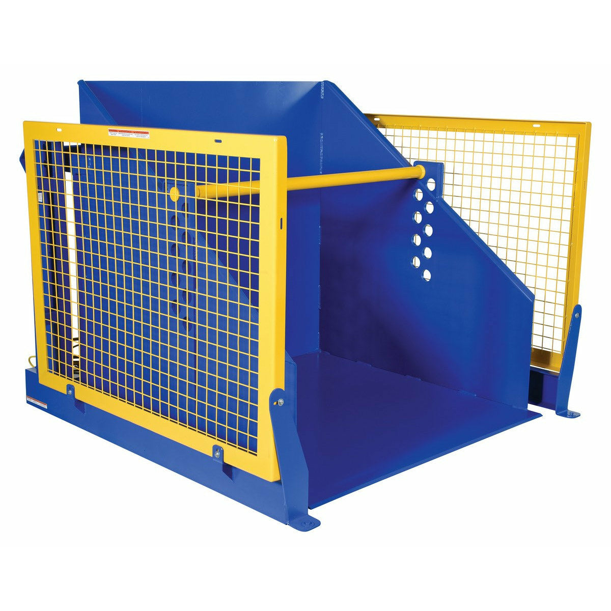 Vestil Steel Electric Hydraulic Box Dumper 36 In. Dump Height 2,000 Lb. Capacity Blue-HBD-2-36