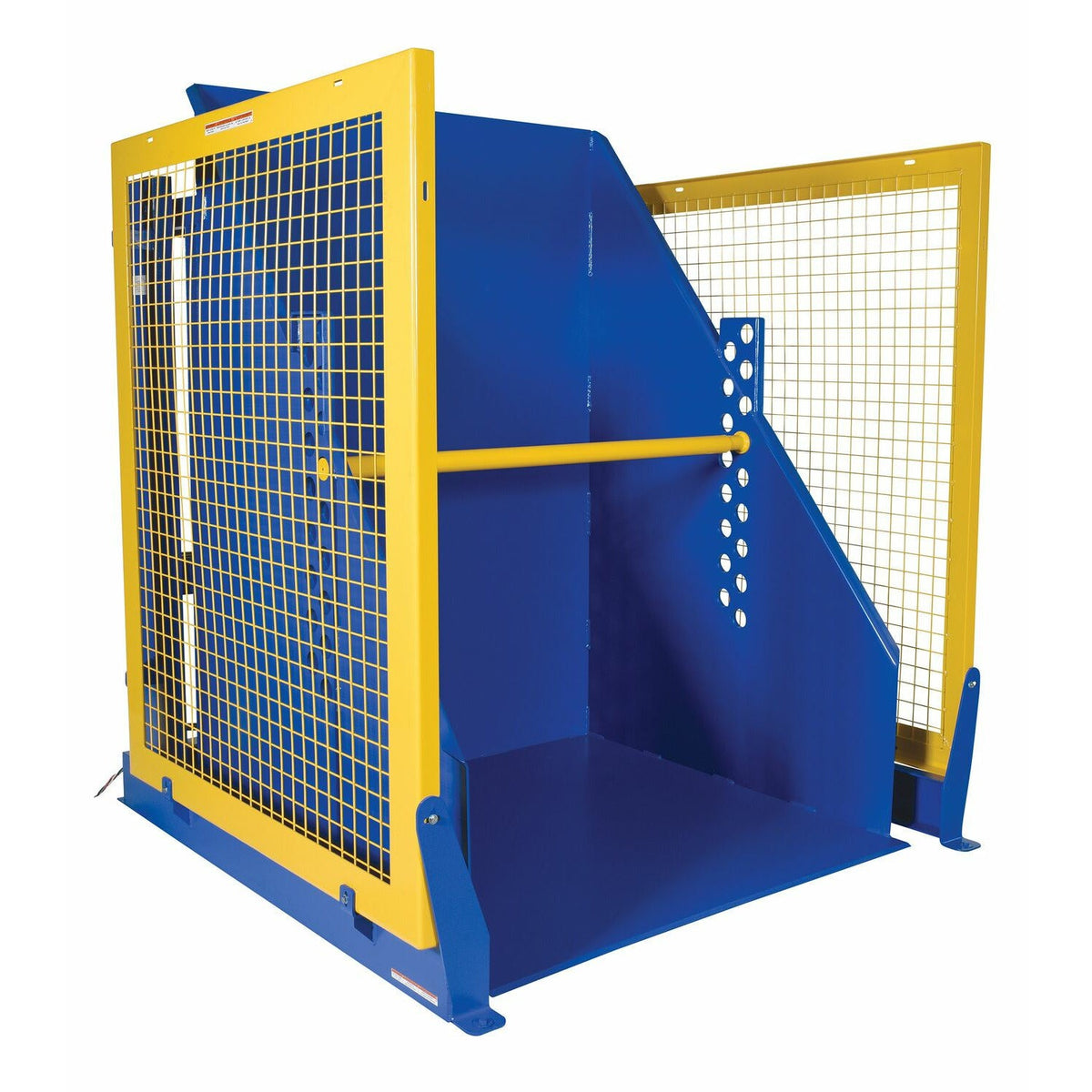 Vestil Steel Electric Hydraulic Box Dumper 60 In. Dump Height 2,000 Lb. Capacity Blue - HBD-2-60