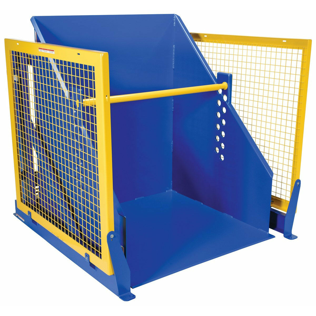 Vestil Steel Electric Hydraulic Box Dumper 48 In. Dump Height 4,000 Lb. Capacity Blue -HBD-4-48