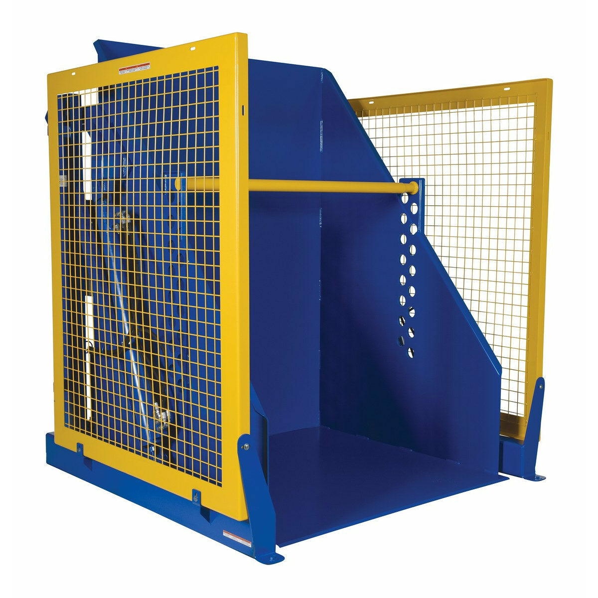 Vestil Steel Electric Hydraulic Box Dumper 48 In. Dump Height 6,000 Lb. Capacity Blue -HBD-6-48
